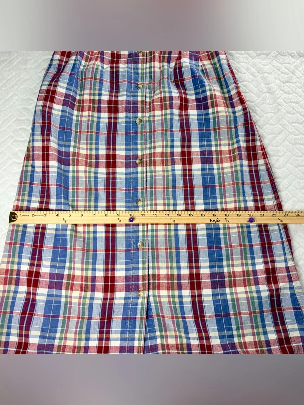 VTG Pendleton 100% Cotton 1992 Release Plaid Button Front Skirt Set Size M / 10